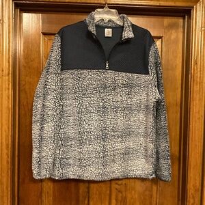 XXL Athletic Works Blue Sherpa Zip Top Pullover